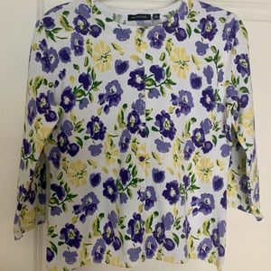 Notations Purple Yellow Sweater Button Down
